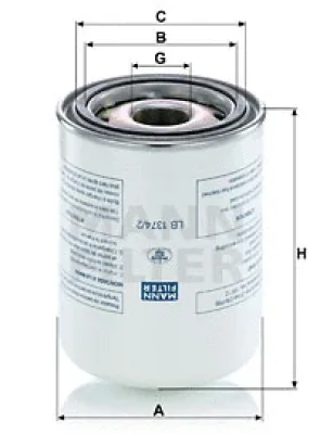 Фильтр, пневмооборудование MANN LB 1374/2