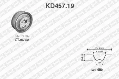 Комплект ремня ГРМ SNR/NTN KD457.19