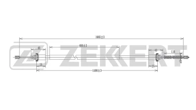 BZ-1085 ZEKKERT Тросик, cтояночный тормоз
