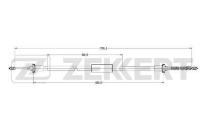 BZ-1166 ZEKKERT Тросик, cтояночный тормоз