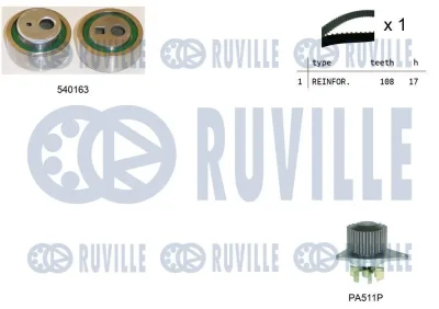 Водяной насос + комплект зубчатого ремня RUVILLE 5503281