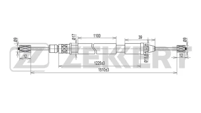 BZ-1200 ZEKKERT Тросик, cтояночный тормоз