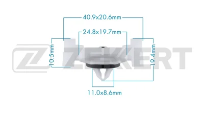 BE-3827 ZEKKERT Зажим, молдинг / защитная накладка