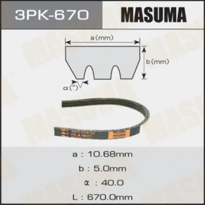 Поликлиновой ремень MASUMA 3PK-670