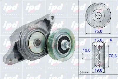 15-3909 IPD Натяжная планка, поликлиновой ремень