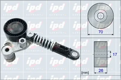 15-4091 IPD Натяжная планка, поликлиновой ремень