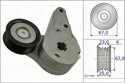 654908 AUTEX Натяжная планка, поликлиновой ремень