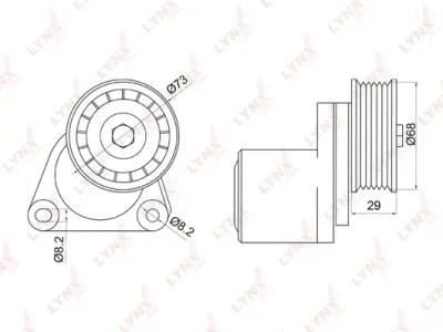 PT-3013 LYNXAUTO Натяжитель ремня, клиновой зубча