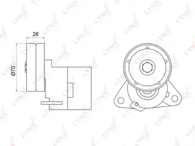 PT-3031 LYNXAUTO Натяжитель ремня, клиновой зубча