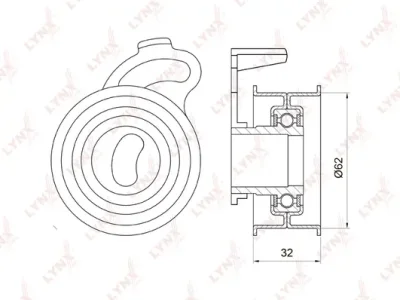 Натяжной ролик, ремень ГРМ LYNXAUTO PB-1063