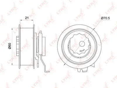 Натяжной ролик, ремень ГРМ LYNXAUTO PB-1262