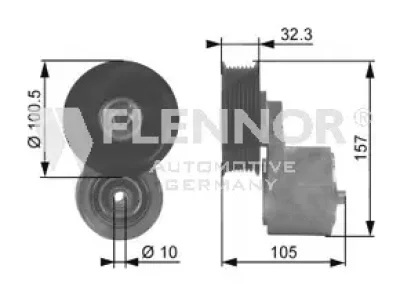 FA99054 FLENNOR Натяжной ролик, поликлиновой ремень