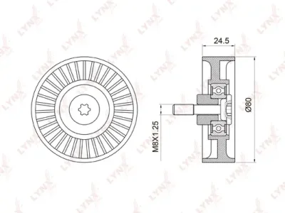 Натяжной ролик, поликлиновой ремень LYNXAUTO PB-5024