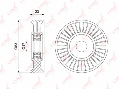 PB-5219 LYNXAUTO Натяжной ролик, поликлиновой ремень