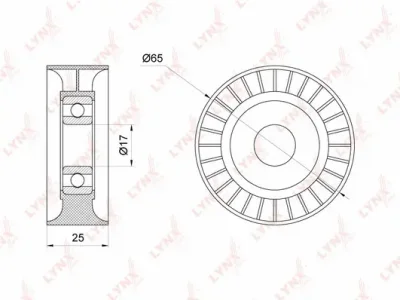 PB-5237 LYNXAUTO Натяжной ролик, поликлиновой ремень