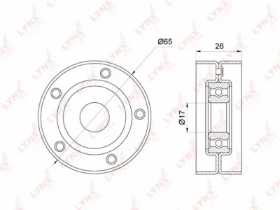 PB-5309 LYNXAUTO Натяжной ролик, поликлиновой ремень