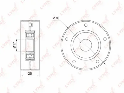 PB-5336 LYNXAUTO Натяжной ролик, поликлиновой ремень