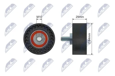 RNK-CH-051 NTY Натяжной ролик, поликлиновой ремень