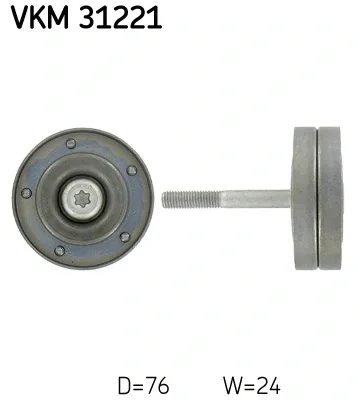 VKM 31221 SKF Паразитный / ведущий ролик, поликлиновой ремень