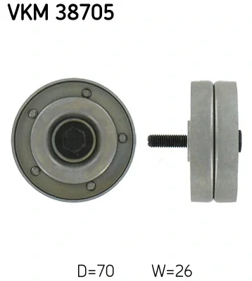 VKM 38705 SKF Паразитный / ведущий ролик, поликлиновой ремень