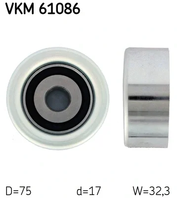 VKM 61086 SKF Паразитный / ведущий ролик, поликлиновой ремень