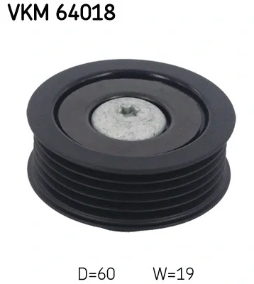 VKM 64018 SKF Паразитный / ведущий ролик, поликлиновой ремень