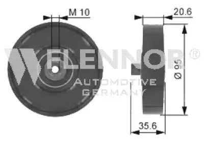 FU22996 FLENNOR Паразитный / ведущий ролик, поликлиновой ремень