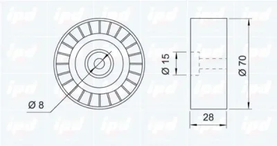 15-3089 IPD Паразитный / ведущий ролик, поликлиновой ремень