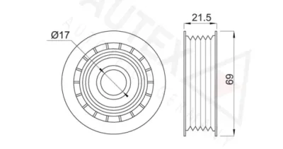 652035 AUTEX Паразитный / ведущий ролик, поликлиновой ремень