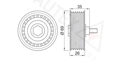 654256 AUTEX Паразитный / ведущий ролик, поликлиновой ремень