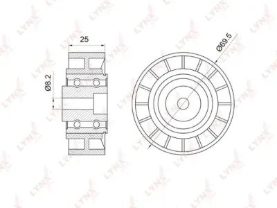 PB-7017 LYNXAUTO Паразитный / ведущий ролик, поликлиновой ремень