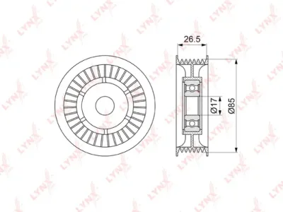 PB-7062 LYNXAUTO Паразитный / ведущий ролик, поликлиновой ремень