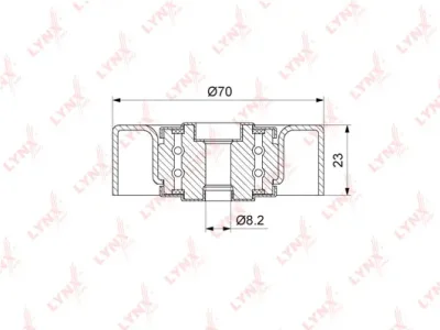 PB-7129 LYNXAUTO Паразитный / ведущий ролик, поликлиновой ремень