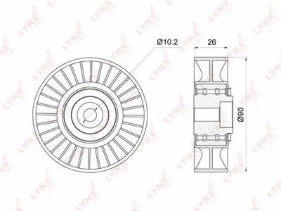 Паразитный / ведущий ролик, поликлиновой ремень LYNXAUTO PB-7173