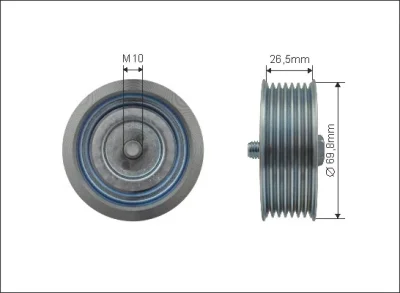 500429 CAFFARO Паразитный / ведущий ролик, поликлиновой ремень