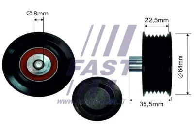 Паразитный / ведущий ролик, поликлиновой ремень FAST FT44593