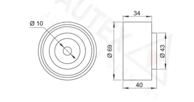 654253 AUTEX Паразитный / Ведущий ролик, зубчатый ремень
