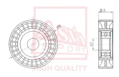 Натяжной ролик, клиновой ремень ASVA FDBP-014