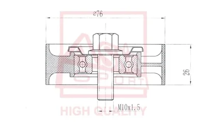 HYBP-001 ASVA Натяжной ролик, клиновой ремень