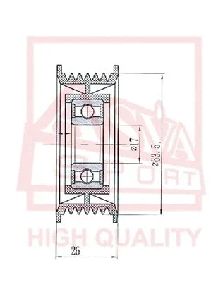 Натяжной ролик, клиновой ремень ASVA SYBP-004