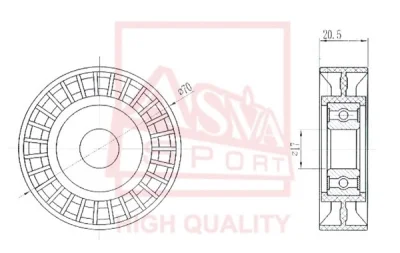 TYBP-005 ASVA Натяжной ролик, клиновой ремень