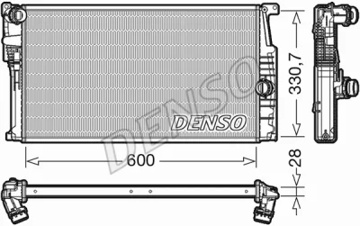 Радиатор, охлаждение двигателя DENSO DRM05015