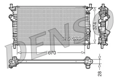 DRM10074 DENSO Радиатор, охлаждение двигателя