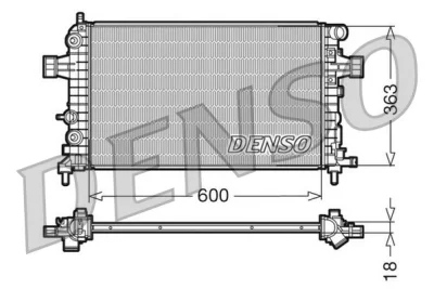 Радиатор, охлаждение двигателя DENSO DRM20101
