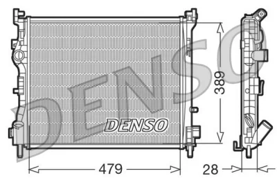 Радиатор, охлаждение двигателя DENSO DRM23016