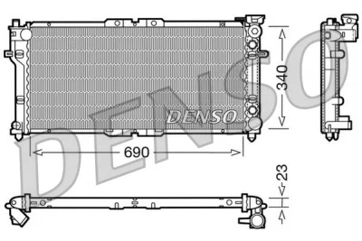 Радиатор, охлаждение двигателя DENSO DRM44004