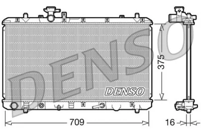 Радиатор, охлаждение двигателя DENSO DRM47024