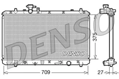 Радиатор, охлаждение двигателя DENSO DRM47025