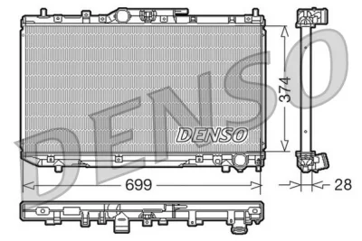 Радиатор, охлаждение двигателя DENSO DRM50014