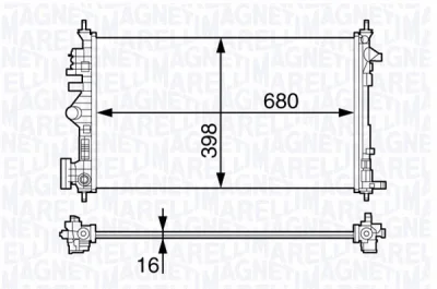 350213140700 MAGNETI MARELLI Радиатор, охлаждение двигателя